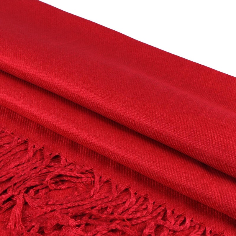 TZ Promise Women's Pashmina Shawls and Wraps for Evening Dress Soft Wedding Bridal Winter Warm Long Large Scarves (Red) - Image 4